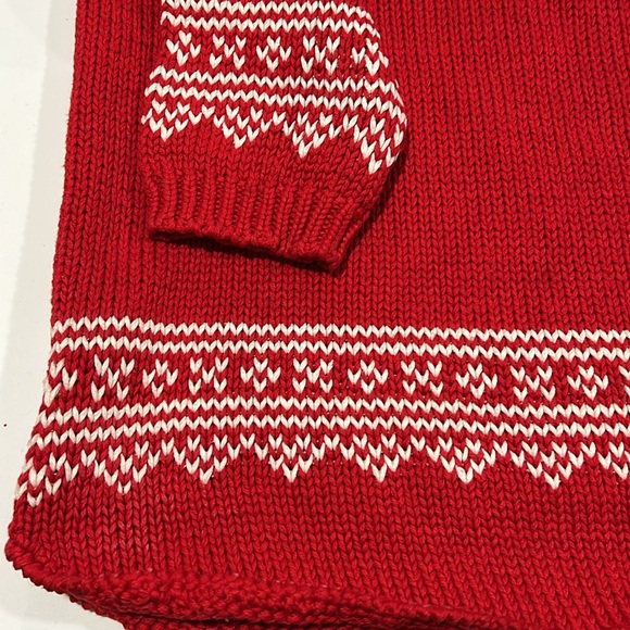 Vintage Eddie Bauer - oversized small sweater, red and white, holiday - Picture 3 of 7
